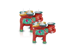 Decorative Diya Elephant With Wax - Megh